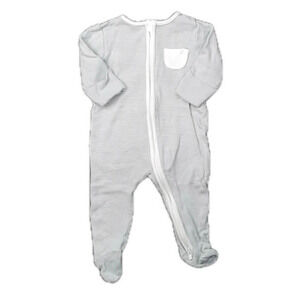 Mori Boys Blue Stripe 1-piece footed Pajamas size: 0-3 Months